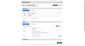 Страница установщика Duplicator